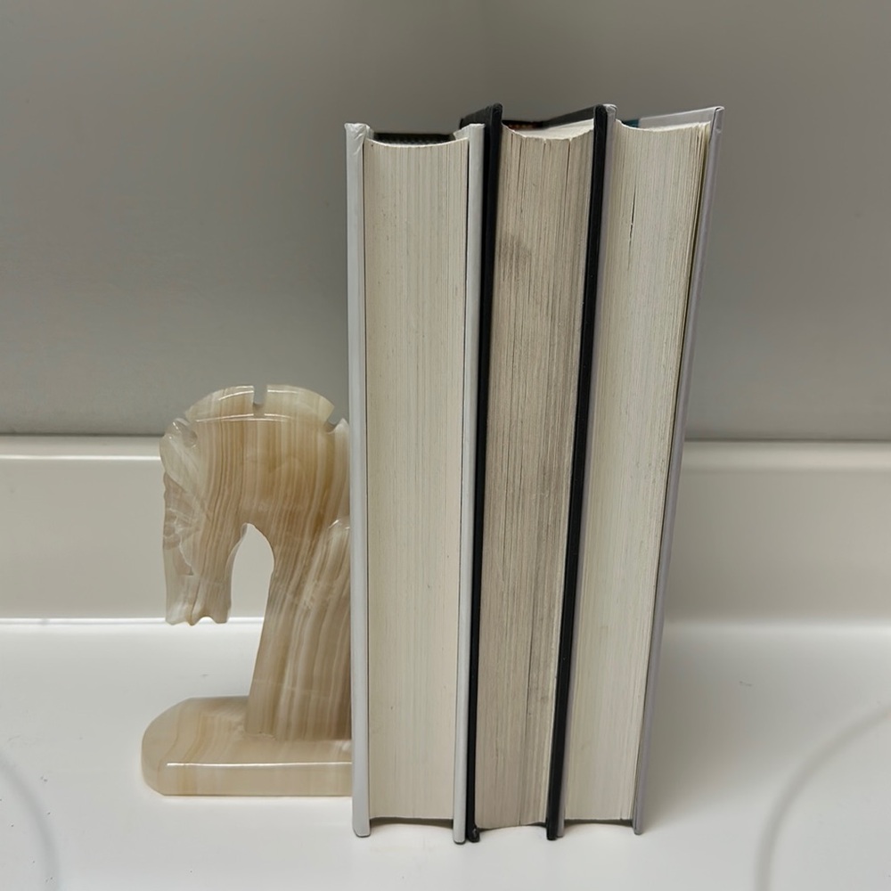 Elegant Horse Bookend vintage mid century modern onyx